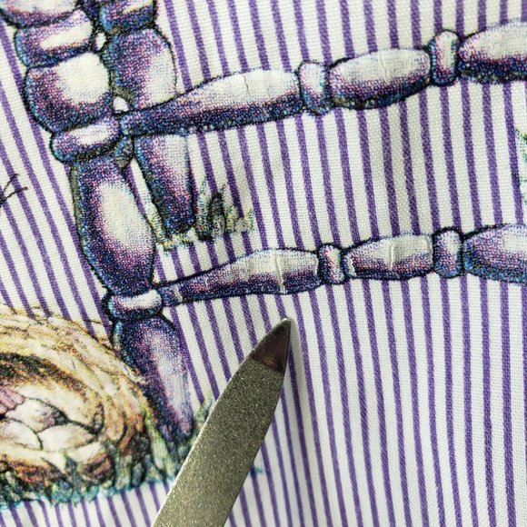 PTNY L Purple Striped Flower Garden Button Blouse - Picture 8 of 11